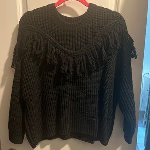 Black tassel sweater